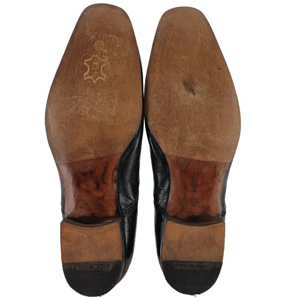 Bottega Veneta Italy Men 9.5 Black Leather Kidskin Dress Shoes Designer Oxfords - Picture 2 of 9